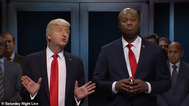 Johnson as Trump with Devon Walker playing Senator Tim Scott on SNL