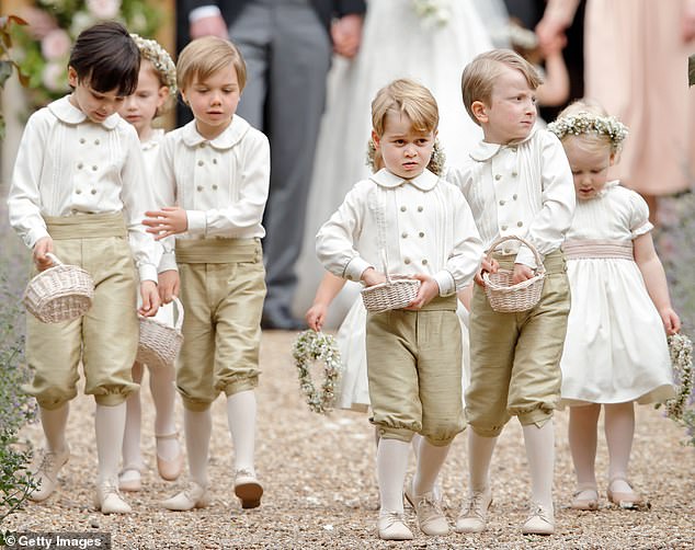 Prince George, then three years old, and Princess Charlotte, then two years old, were part of the wedding party.