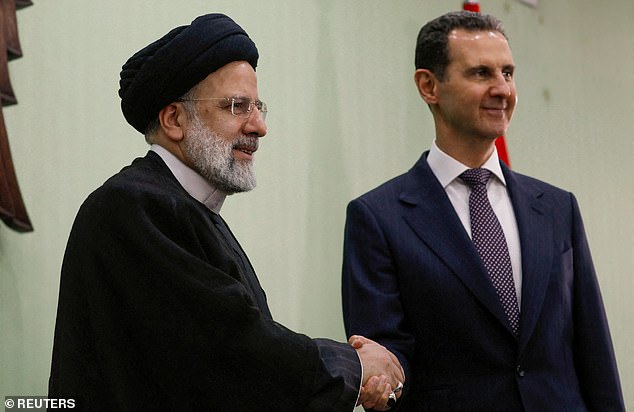 Syrian President Bashar al-Assad (pictured with Raisi in 2023) expressed solidarity with his close ally Tehran, which has backed him through more than a decade of civil war.