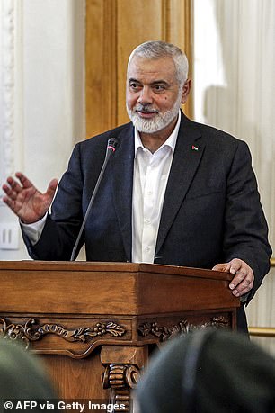 Ismail Haniyeh, political leader of Hamas, who is based in Qatar.