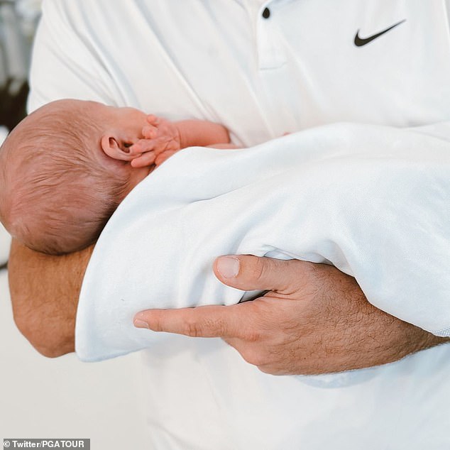 Scheffler posted this photo of his newborn son Bennett before the tournament in Kentucky.