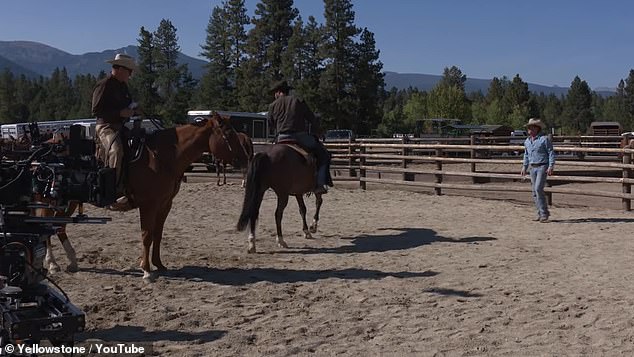 The neo-western from Taylor Sheridan (right, pictured in 2023) and John Linson, which resumes on November 10, is currently filming in Montana after being delayed due to the WGA/SAG strikes.