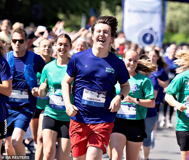 The prince smiled as he ran during the event, which has been held in Denmark every year since 2018.