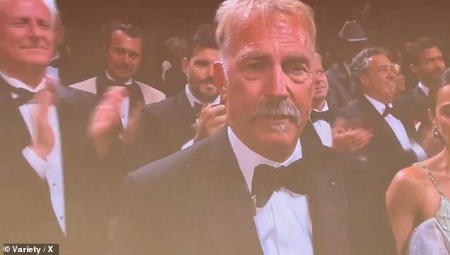 Kevin Costner, 69, teared up during a 10-minute standing ovation after the premiere of his new multi-part Western epic, Horizon: An American Saga.