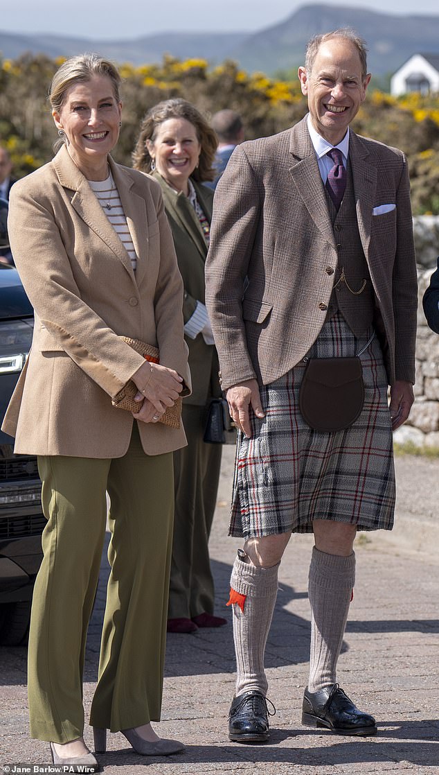 The Duke and Duchess of Edinburgh appeared in high spirits as they arrived in the sunny seaside town.