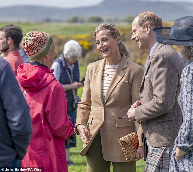 The couple were happy to chat with the public during the visit.