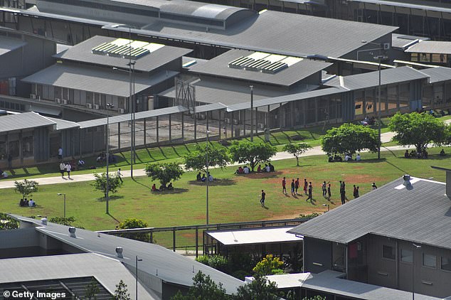 While refugees who arrive by boat are detained in detention centers (pictured), those who arrive legally can stay for years even if their protection claims are rejected.