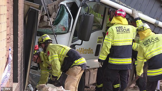 Images from the scene showed the truck buried in rubble.