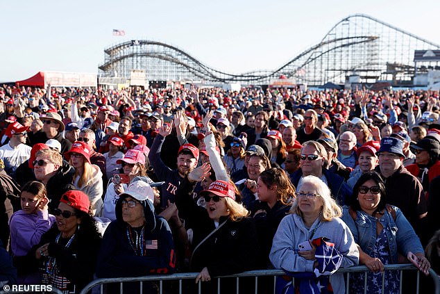 The former president's campaign claimed 80,000 supporters attended the waterfront event in Wildwood, one of the most famous waterfront landmarks in the Garden State.