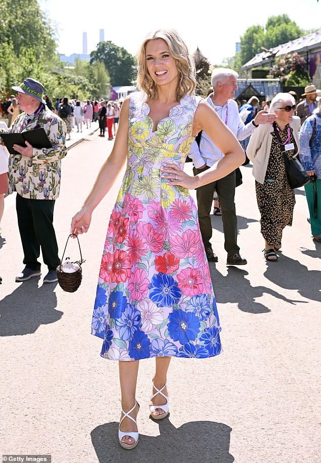 Television presenter Charlotte Hawkins (pictured) attends the RHS Chelsea Flower Show at the Royal Hospital Chelsea on May 20, 2024.