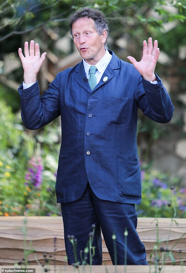 Gardeners World presenter Monty Don appeared in high spirits on the first day of the Chelsea Flower Show.