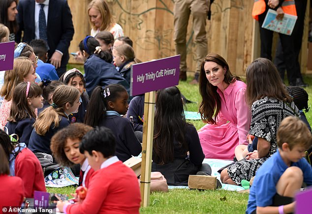 The Princess of Wales has a deep conversation with a young student at the Chelsea Flower Show in 2023