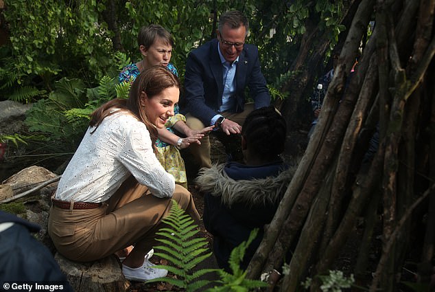 Kate Middleton was one of the exhibitors in 2019. Here, experts along with Andree Davies and Adam White visit her garden.