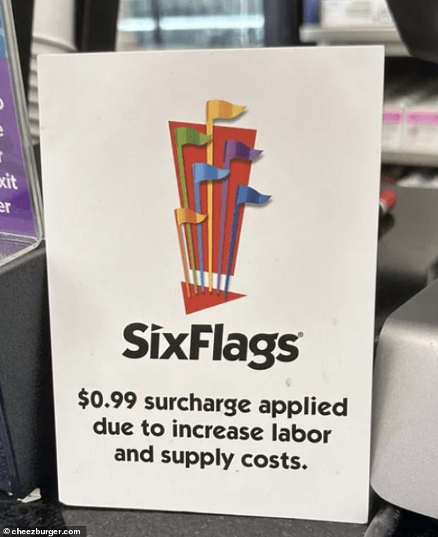 An amusement park in the US decided to charge its customers a surcharge for 'supply costs' and 'increased labor'