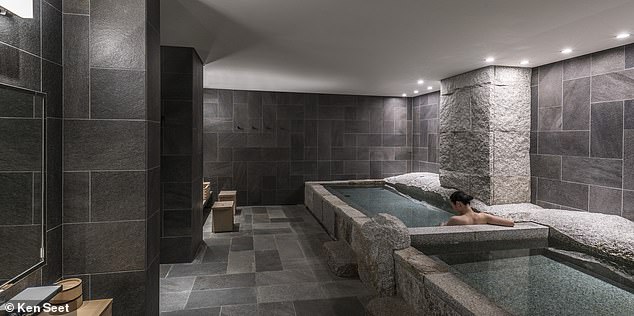 The 'Ofuro' baths in the spa area are designed to provide total immersion to the bather