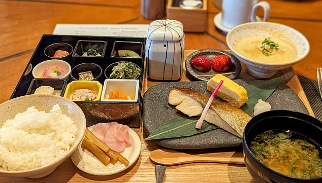 The Japanese breakfast served on a tray that Ailbhe enjoys at Emba Kyoto Chophouse