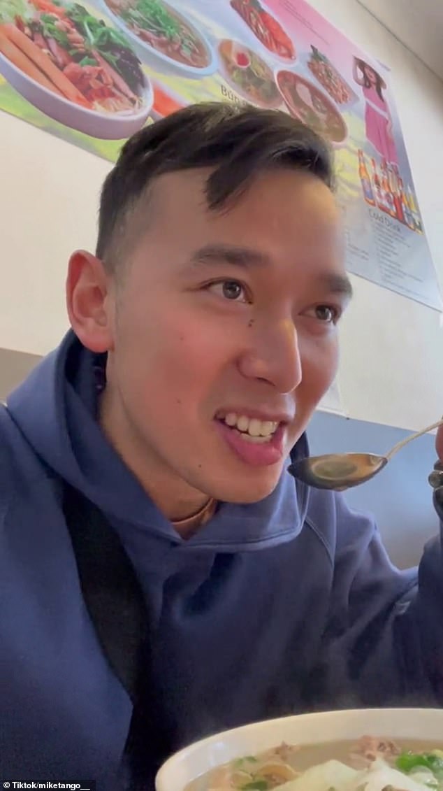 Michael Tang (pictured), a social media user who often reviews the restaurants he visits, described Pho A Gogo as a place 