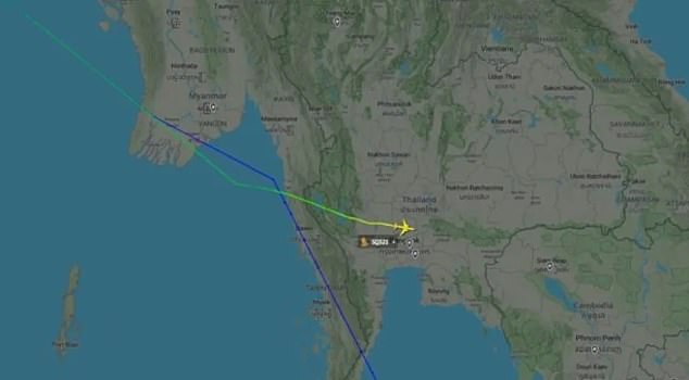 Flight tracking websites showed that flight SQ321 diverted from its planned route to Singapore and landed at Bangkok's Suvarnabhumi International Airport.