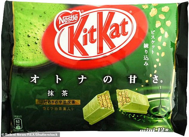 Matcha-flavored KitKats are sold in Japan