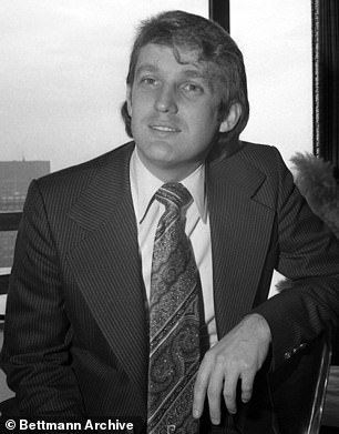 Former President Donald Trump pictured above in 1976. The new movie 'The Apprentice' alleges that the 77-year-old underwent liposuction in the 1970s and 1980s.