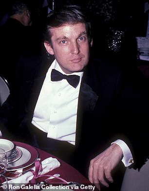 Former President Donald Trump pictured above in 1985. The new movie 'The Apprentice' alleges that the 77-year-old underwent liposuction in the 1970s and 1980s.