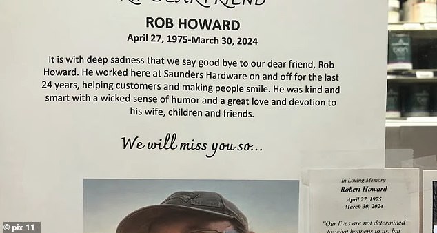 Vultee revealed that the recent death of a former employee, Rob Howard, is what really prompted him to close the store. (image: a small memorial installed in the store for Howard)