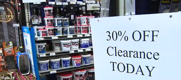 Everything in the store has been marked down to 30 percent off in an effort to eliminate 177,000 items from the store's inventory. What is not sold will be donated to a non-profit organization.