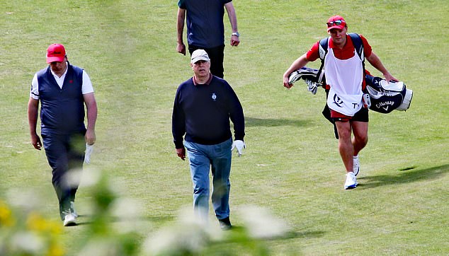 The Duke's round came as the younger royals showed their support for the King today by hosting a garden party at Buckingham Palace in his absence.