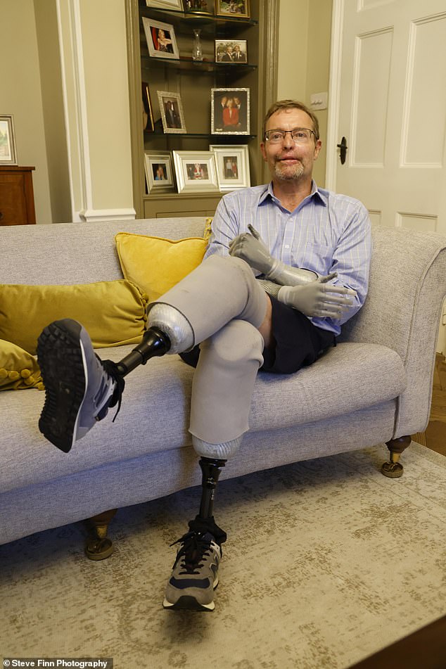 'BIONIC MP': Tory Craig Mackinlay photographed at home with his prosthetics