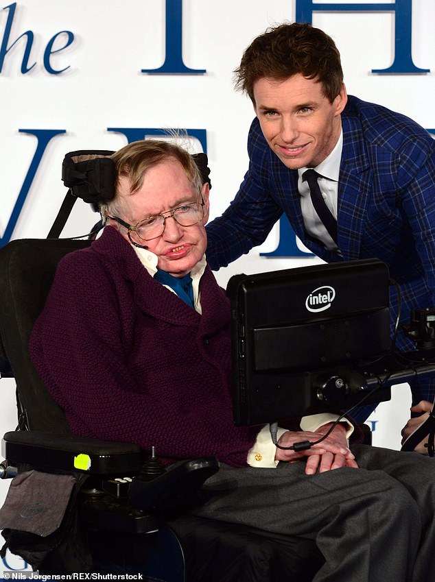 But the actor (pictured with Professor Hawking in 2014), 42, said extreme exhaustion from anxiety was behind the win, not just his acting skills.