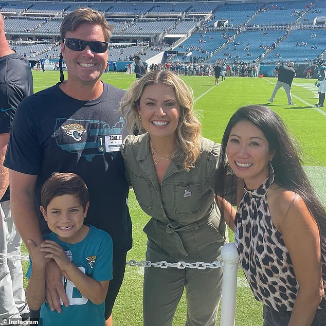 Balionis and her husband, college football coach Bryn Renner, were last photographed together on her Instagram profile in October (pictured).