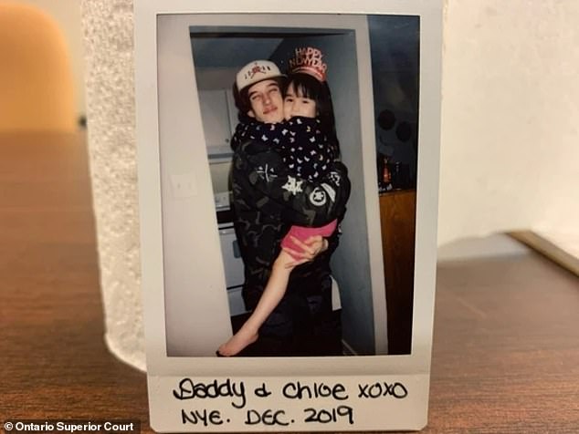 Justin Cassie-Berube, pictured hugging Chloe, was found guilty of manslaughter, assault, criminal neglect and failing to provide the necessities of life in March, and carried out a sickening campaign of abuse against the girl.