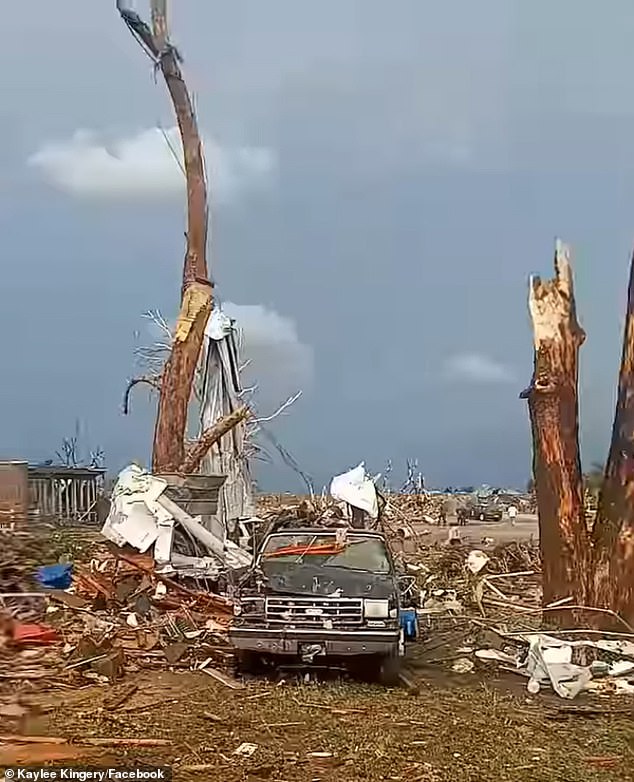 Trees were torn to their roots by the force of the tornadoes, and forecasters predict more may be generated that could exceed speeds of 111 mph.