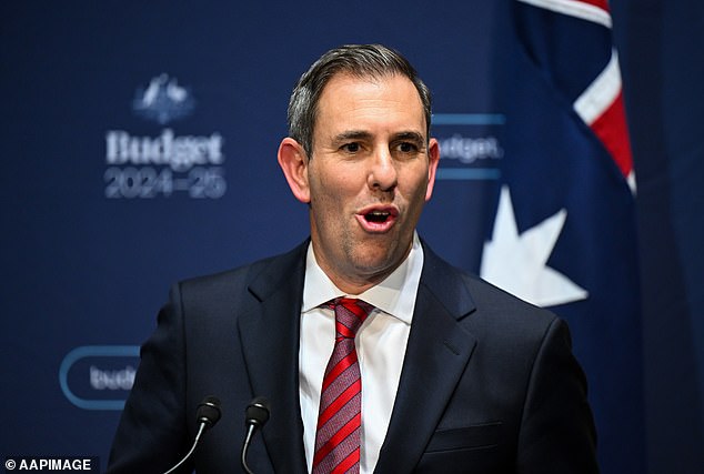 Treasurer Jim Chalmers, pictured on budget night, has been widely criticized over the $300 energy rebate.