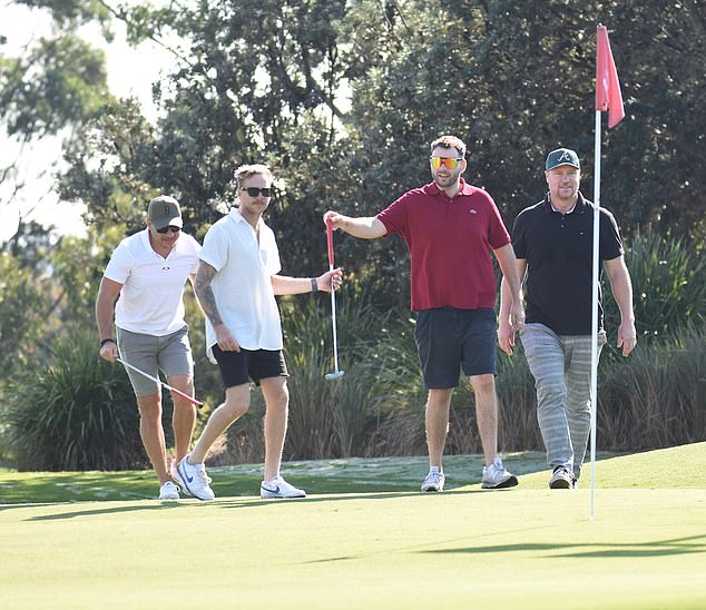 At one point, Tristan, who appeared on this season of MAFS, was seen passing his golf club to Cam Woods, who appeared on the show last year.