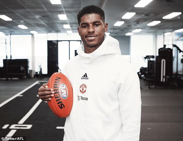 Australian television star Lucy Zelic attacked the AFL's image on her social media of Manchester United footballer Marcus Rashford posing with a Sherrin footballer in 2022.