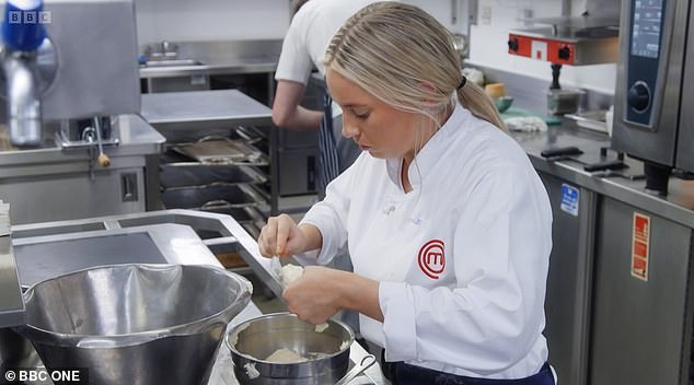 Before her departure from the show, Abi served the starter, which Michel Roux Jr's guests rated as 