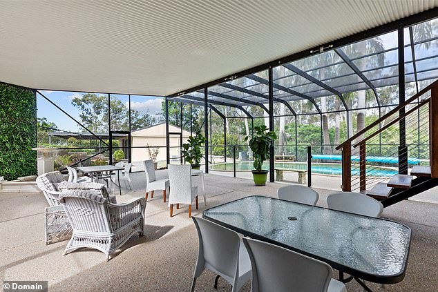 The 'Florida Room' is designed to maximize sunlight and is ideal for entertaining guests.