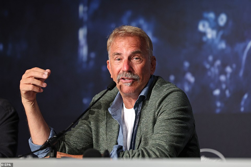 Costner attends the press conference for Horizon: An American Saga during the 77th Cannes Film Festival in Cannes, France, on Monday. He also told GQ on Monday that he spent $38 million of his own money on the project.