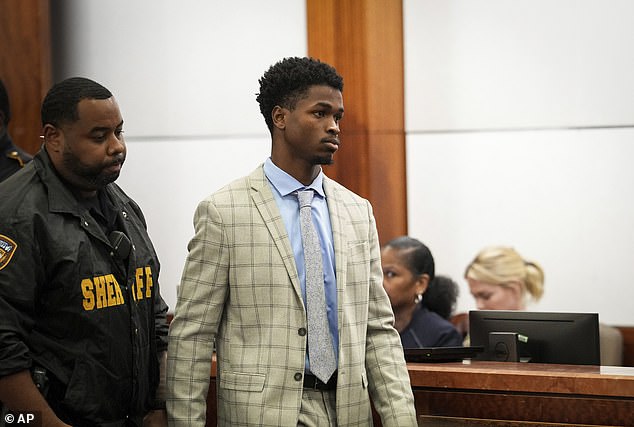 Johnson presided over all three trials of the son of a former NFL player, AJ Armstrong (pictured), who was convicted of killing his parents when he was 16 in 2016.