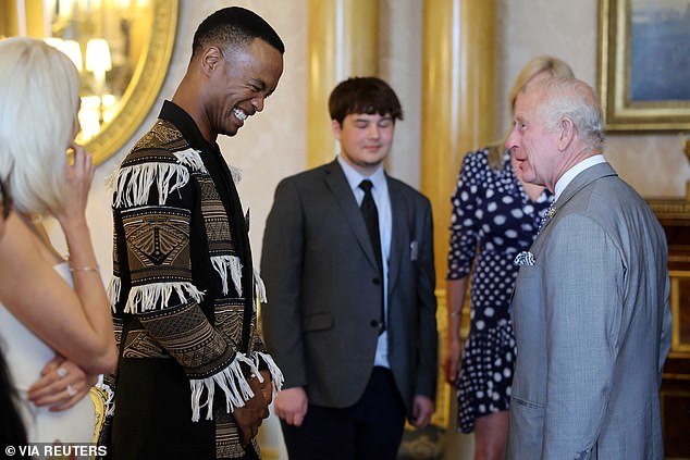 Laughing Charles laughs with Strictly star Johannes Radebe