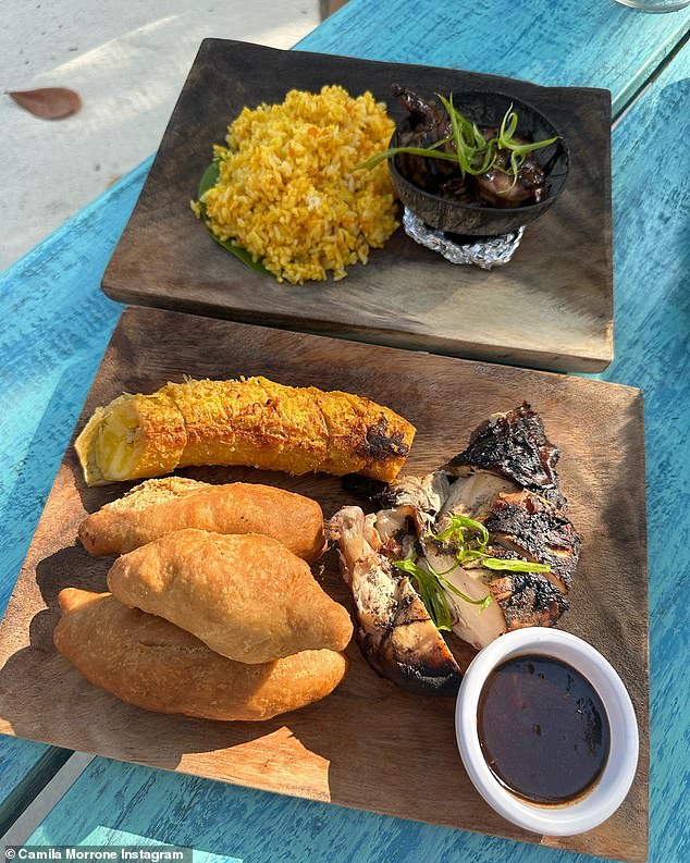 There was also a photo of his lunch: roast chicken, fried plantain, bread and rice.