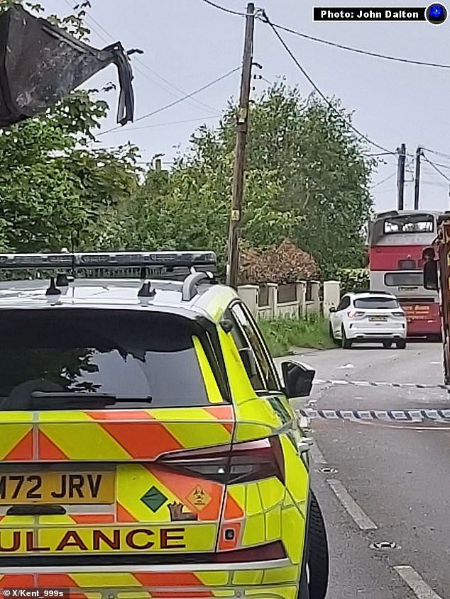 Multiple emergency services were called to the scene in Meopham, Kent, on Wednesday afternoon.