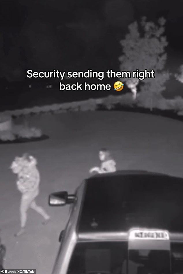 The teens walked away until security sent them back to the house.