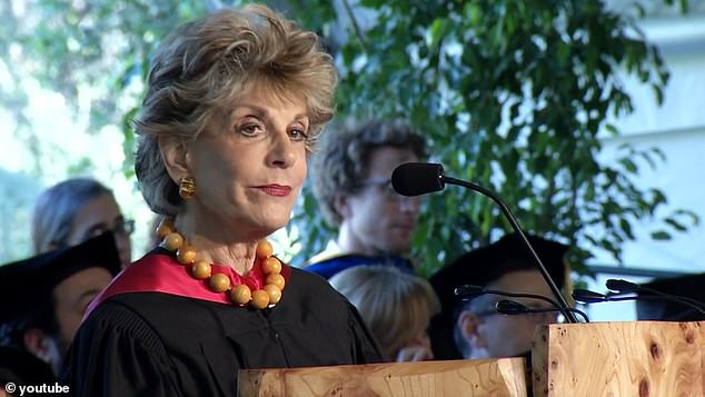 Ruth (pictured giving the 2013 commencement speech at Scripps College) was a successful businesswoman for decades, but required round-the-clock care after being hit by the cable car.