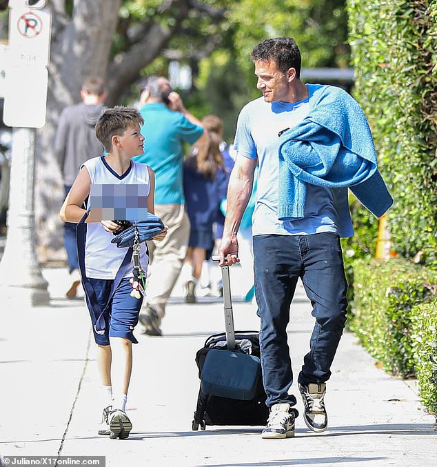 The Argo star, 51, was all smiles while spending time with her son Samuel, 12, in Los Angeles on Wednesday afternoon.