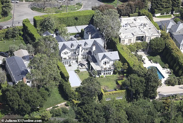 Aerial photographs obtained by DailyMail.com on Tuesday showed the 10,000-square-foot mansion he is believed to have lived in for the past few weeks.