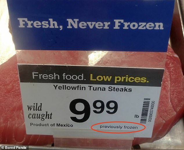 Oh! The tuna steaks, which were sold in Mexico, were labeled as 