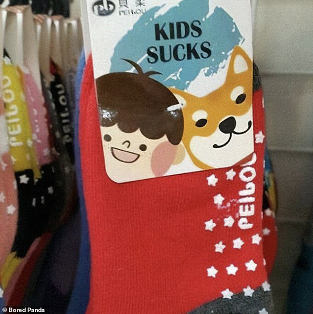 'Kids suck': Another awkward translation error, in China, made shoppers laugh at brand name