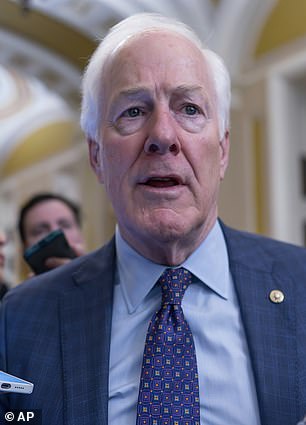 Senator John Cornyn announced his candidacy for Republican leader on Thursday.